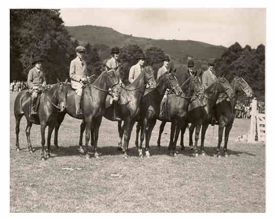 The Dugdale family on Llwyn ground. Major Dugdale is on the far right & Miss Rosetta Dugdale on the left.